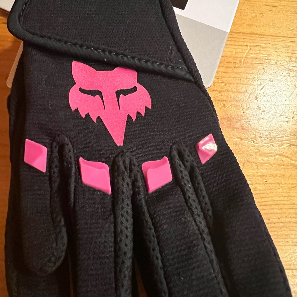 Fox Dirtpaw Kids Cycling Gloves Small Black Pink Touchscreen Knuckle Protection